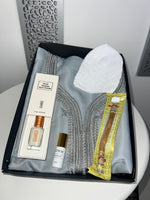 Box gandoura gris bordure argent