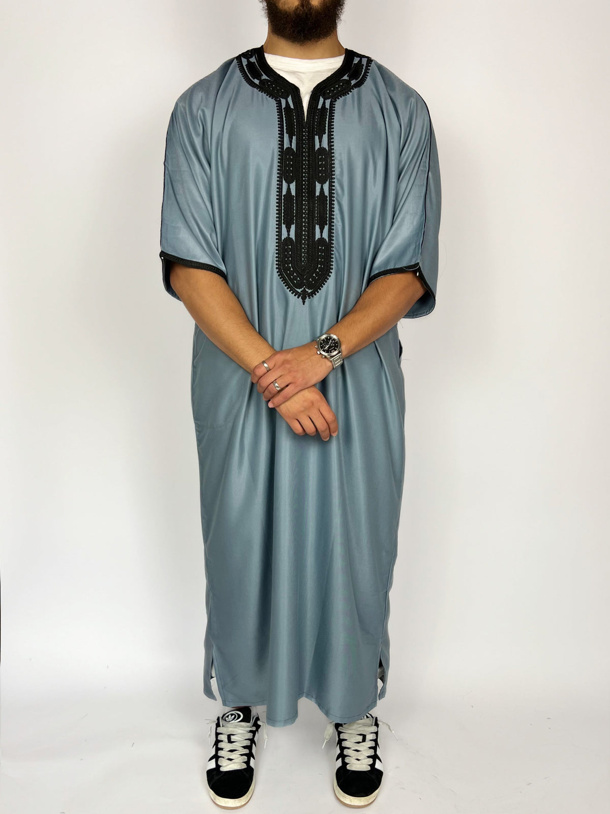 Gandoura bleu et noir - Sabr Mastour