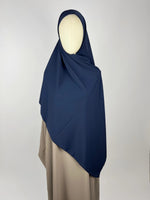 Maxi Hijab en soie de medine bleu - Sabr Mastour