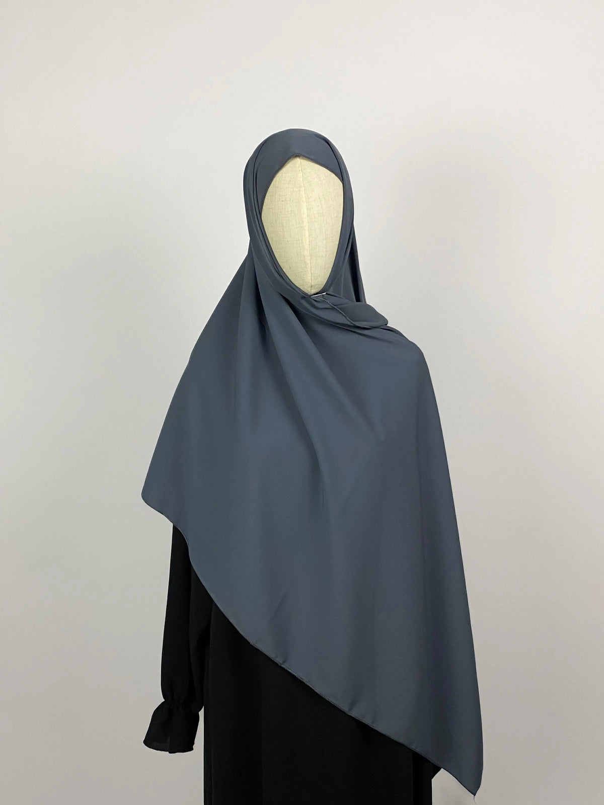 Maxi Hijab en soie de medine gris ardoise - Sabr Mastour