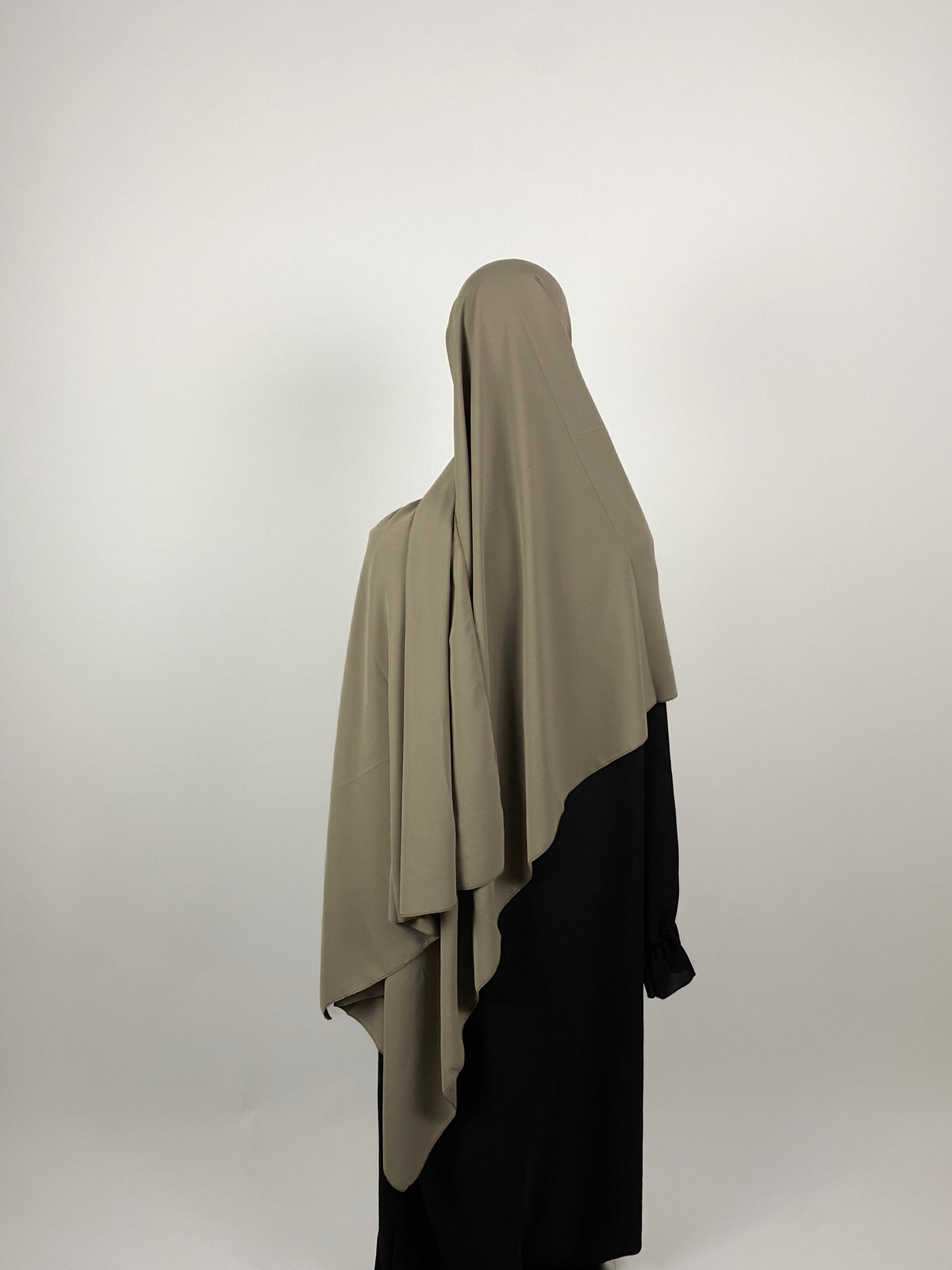 Maxi Hijab en soie de medine taupe - Sabr Mastour