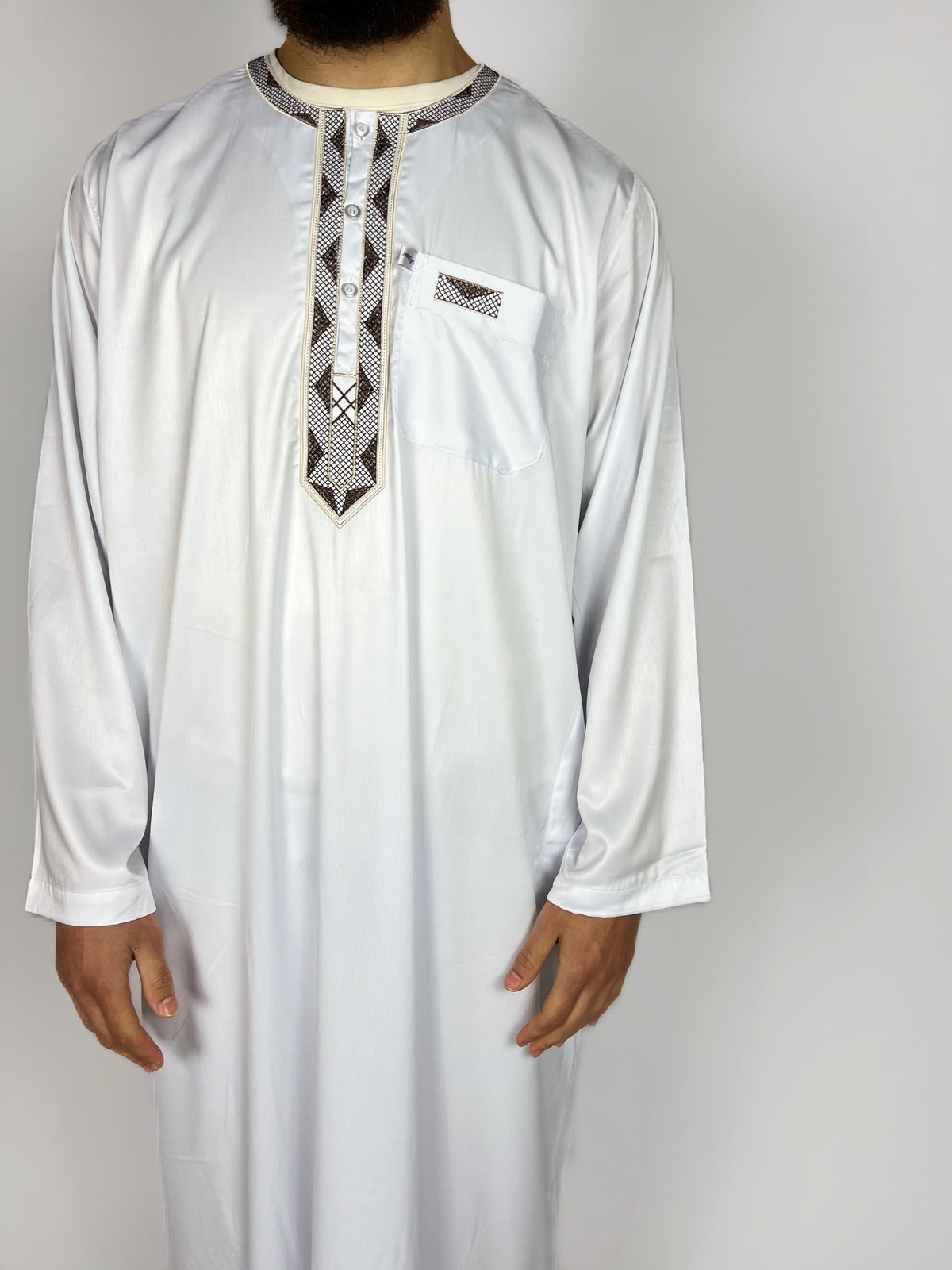 Qamis simple de luxe blanc