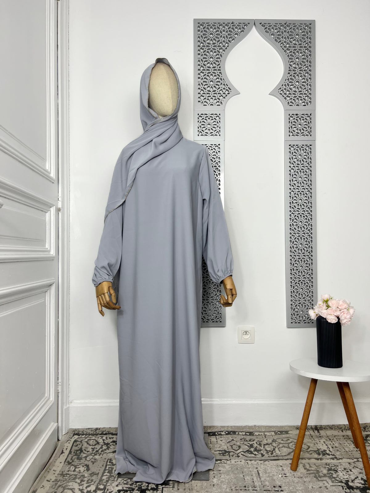 Abaya Soumia voile intégré doré