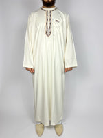Luxuriöses, schlichtes, beiges Qamis