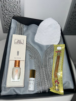 Box gandoura gris bordure argent