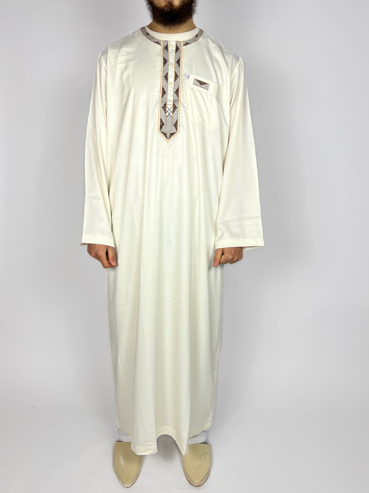 Qamis simple de luxe beige