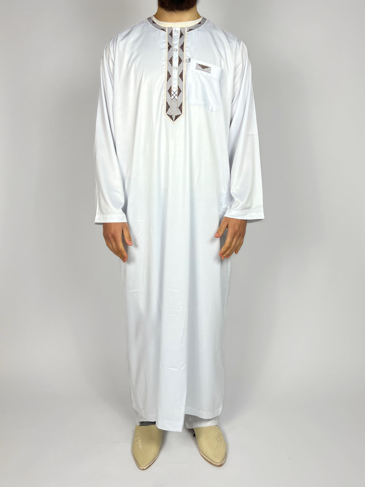 Qamis simple de luxe blanc