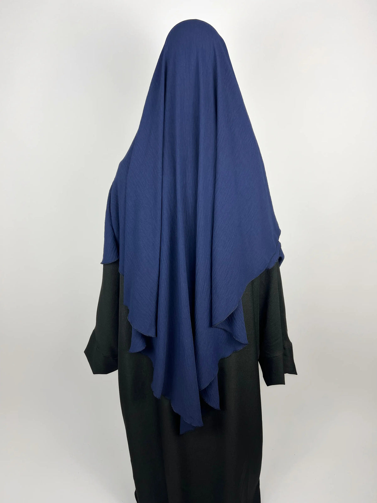 khimar long bleu marine, khimar long en jazz bleu marine