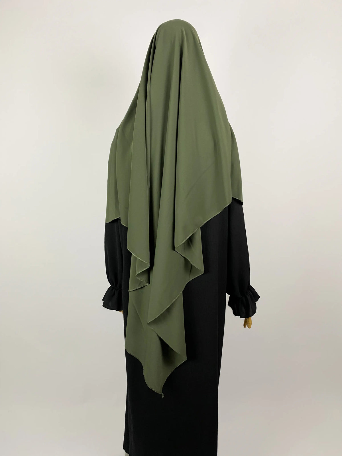 khimar soie de medine kaki, khimar kaki en soie de medine