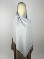 Maxi Hijab en soie de medine gris clair - Sabr Mastour
