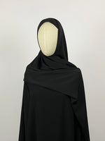 Maxi Hijab en soie de medine noir - Sabr Mastour