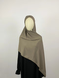 Maxi Hijab en soie de medine taupe - Sabr Mastour