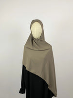 Maxi Hijab en soie de medine taupe - Sabr Mastour