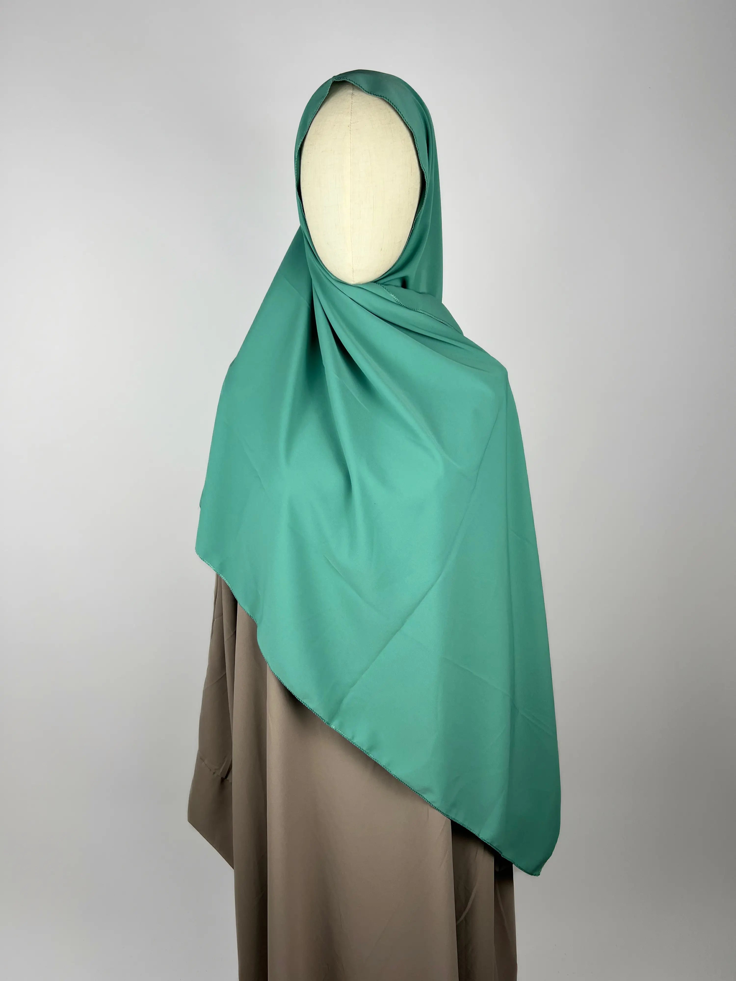 Maxi Hijab en soie de medine vert d’eau - Sabr Mastour